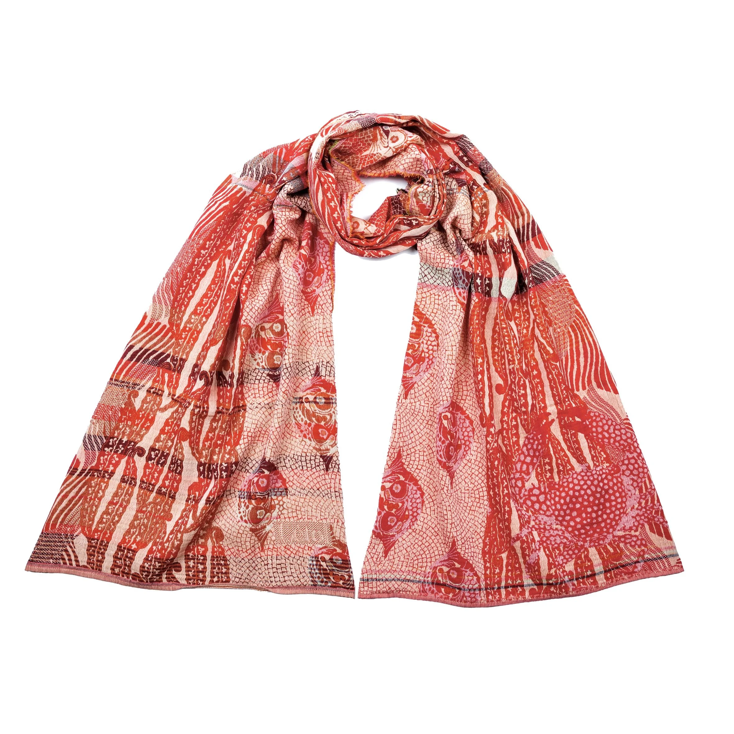 Eliette 201 Rouge Chantilly - Létol Organic Cotton Scarf, Made in
